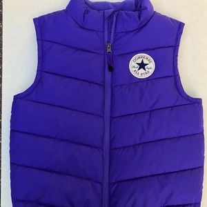 CONVERSE girls puffer PURPLE VEST medium 10/12 EUC
